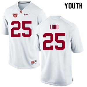 Youth Stanford University #25 Sione Lund White Player Jersey 795714-495