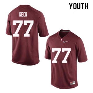 Youth Stanford Cardinal #77 Thunder Keck Red Embroidery Jersey 221174-563