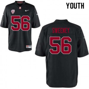 Youth Stanford Cardinal #56 Will Sweeney Black Embroidery Jersey 960611-902
