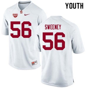 Youth Stanford #56 Will Sweeney White Football Jersey 751425-182